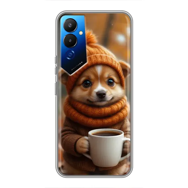 Чехол с рисунком «Собачка с кофе» для TECNO POVA 4 (LG7n) Чехол с рисунком «Собачка с кофе» для TECNO POVA 4 (LG7n)