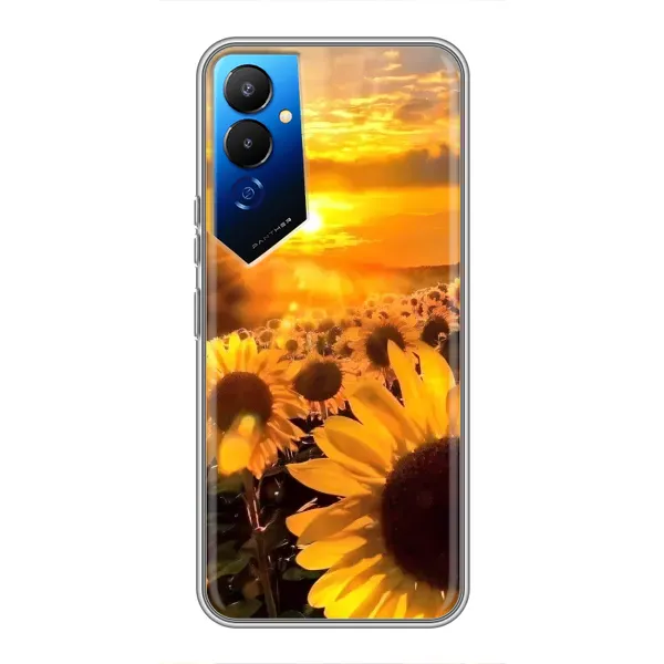 Чехол с рисунком «поле подсолнухов» для TECNO POVA 4 (LG7n)