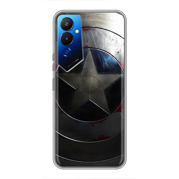 Чехол с рисунком «Ретро Щит Капитана» для TECNO POVA 4 (LG7n) Чехол с рисунком «Ретро Щит Капитана» для TECNO POVA 4 (LG7n)