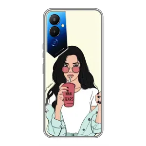 Силіконовый Чохол на Tecno POVA 4 (LG7n) з картинкой Модных девушек (З напоєм)