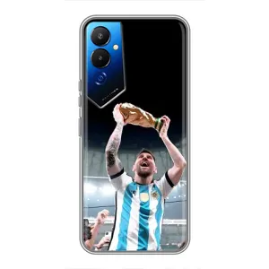Чехлы Лео Месси Аргентина для Tecno POVA 4 (LG7n) (Счастливый Месси)