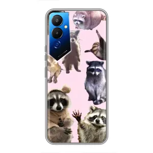 Силиконовый Чехол с Енотами на Tecno POVA 4 (LG7n) (Смешные Еноты)