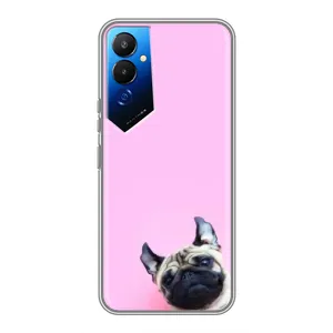 Бампер для Tecno POVA 4 (LG7n) с картинкой "Песики" (Собака на розовом)