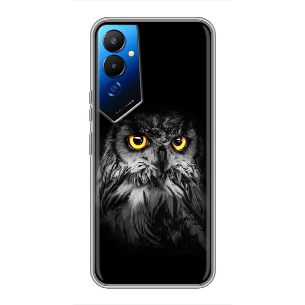 Чехол с рисунком «Сова на чёрном» для TECNO POVA 4 (LG7n) Чехол с рисунком «Сова на чёрном» для TECNO POVA 4 (LG7n)