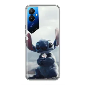 Чехол с рисунком Стич для TECNO POVA 4 (LG7n) (Стич с цветочком)