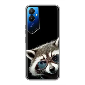 Силиконовый Чехол с Енотами на Tecno POVA 4 (LG7n) (Стильный Енот)