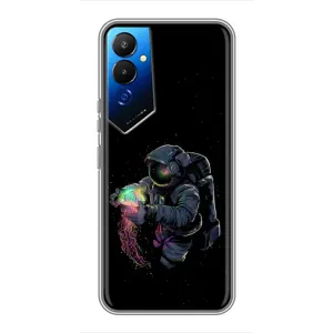 Силіконовый Чохол з принтом "Космонавти" на Tecno POVA 4 (LG7n) (В руках земля)