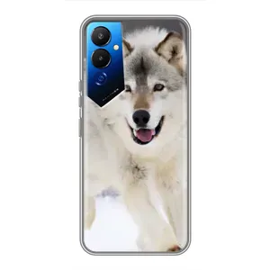 Чехол с Волком на Tecno POVA 4 (LG7n) (Волк на снегу)