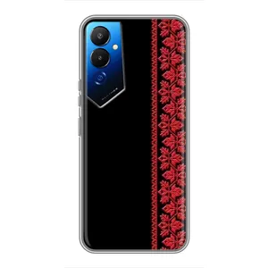 Силиконовый Чехол на Tecno POVA 4 (LG7n) с картинкой Вышиванки (Вышиванка на черном)