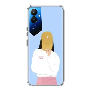 Силіконовый Чохол на Tecno POVA 4 (LG7n) з картинкой Модных девушек (Жовта кепка)