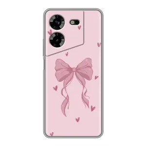 Чехол банты для Tecno POVA 5 (LG7n) (Бант на розовом)
