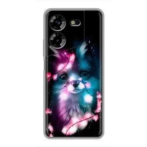 Чехол с Лисичкой для Tecno POVA 5 (LG7n) (Черная Лиса)