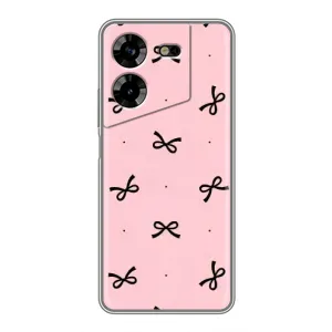 Чехол банты для Tecno POVA 5 (LG7n) (Черные бантики)