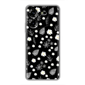 Чехлы с тематикой "ЦВЕТЫ" на Tecno POVA 5 (LG7n) (цветение на чорном)