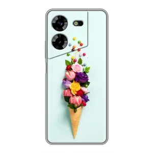 Чехлы с тематикой "ЦВЕТЫ" на Tecno POVA 5 (LG7n) (Цветок-мороженное)