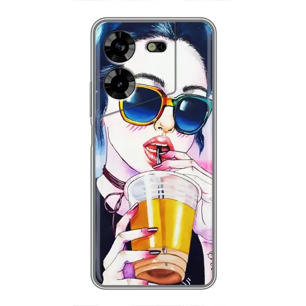Чехол с рисунком «Девушка с коктейлем» для TECNO POVA 5 (LG7n) Чехол с рисунком «Девушка с коктейлем» для TECNO POVA 5 (LG7n)