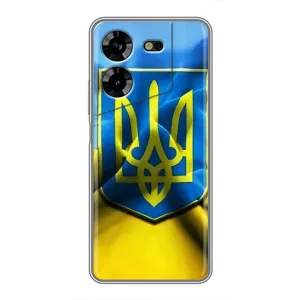 Чехол с картинкой (Патриотический ГЕРБ) на Tecno POVA 5 (LG7n) (Герб и Флаг Украины)