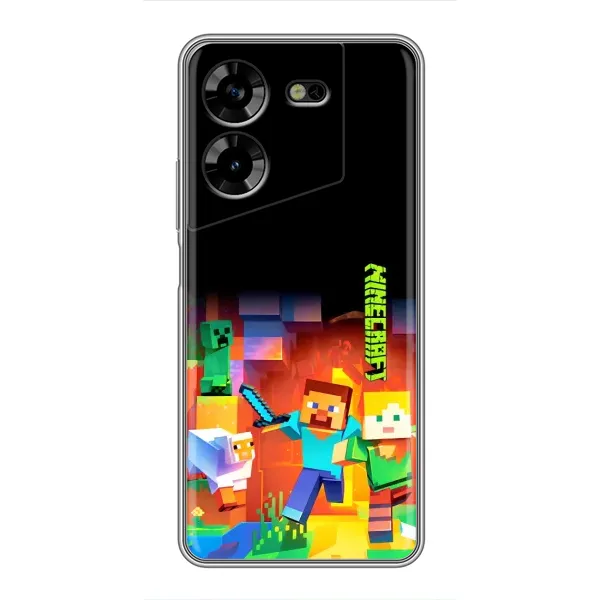 Чехол с рисунком «Герой Майнкрафт» для TECNO POVA 5 (LG7n) Чехол с рисунком «Герой Майнкрафт» для TECNO POVA 5 (LG7n)