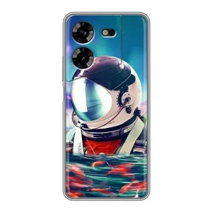 Силиконовый Чехол с принтом "Космонавты" на Tecno POVA 5 (LG7n) (Космонавт в воде)