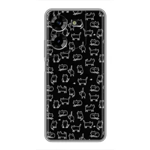 Чехол на тематику: Коты для TECNO POVA 5 (LG7n) (Котики на черном)