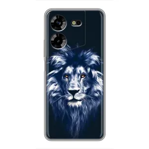 Чехол с картинкой на Tecno POVA 5 (LG7n) (Лев - синий)