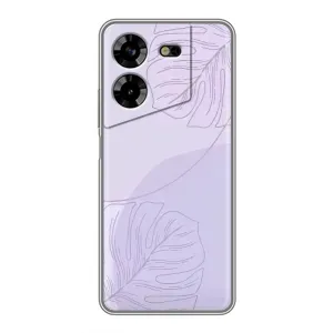 Чехол цветочный дизайн для Tecno POVA 5 (LG7n) (Монстера фиолетовая)