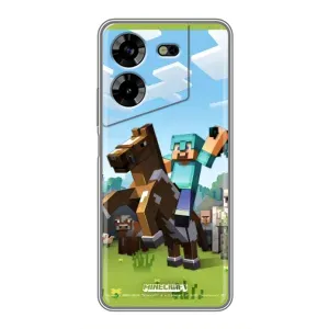 Чохли для Tecno POVA 5 (LG7n) (Персонажі МайнКрафт) (На коні)