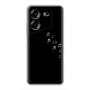 Чехол с картинками на черном фоне для Tecno POVA 5 (LG7n) (Ноты)