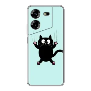 Силиконовый чехол с котиком для Tecno POVA 5 (LG7n) (Падающий кот)