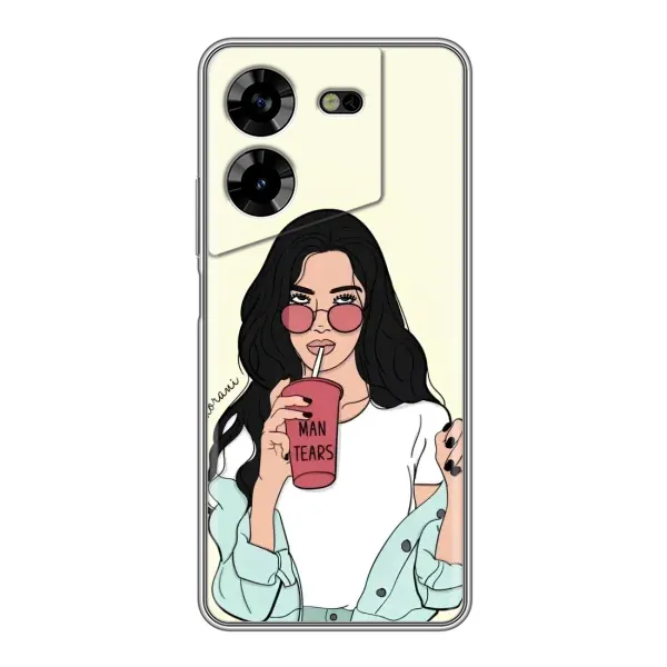 Чехол с рисунком «С напитком» для TECNO POVA 5 (LG7n) Чехол с рисунком «С напитком» для TECNO POVA 5 (LG7n)