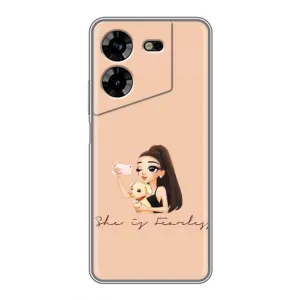 Силіконовый Чохол на Tecno POVA 5 (LG7n) з картинкой Модных девушек (З собакою)
