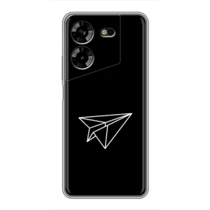 Чехол с картинками на черном фоне для Tecno POVA 5 (LG7n) (Самолетик)