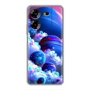 Чехлы КОСМОС для Tecno POVA 5 (LG7n) (Синие планеты)