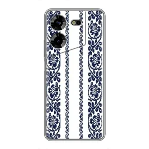 Силиконовый Чехол на Tecno POVA 5 (LG7n) с картинкой Вышиванки (Синяя вышиванка)