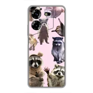 Силиконовый Чехол с Енотами на Tecno POVA 5 (LG7n) (Смешные Еноты)