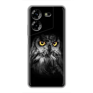 Чехлы с принтом СОВЫ для Tecno POVA 5 (LG7n) (Сова на чёрном)