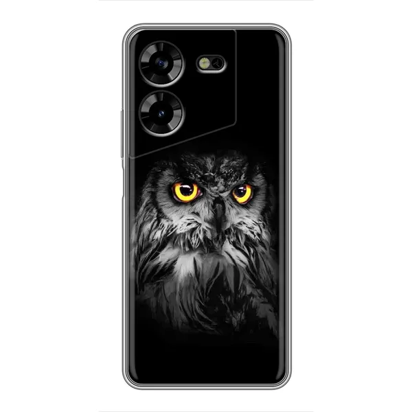 Чехол с рисунком «Сова на чёрном» для TECNO POVA 5 (LG7n) Чехол с рисунком «Сова на чёрном» для TECNO POVA 5 (LG7n)