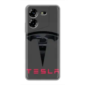 Силіконовий бампер з картинкою машини на Tecno POVA 5 (LG7n) (Logo TESLA)