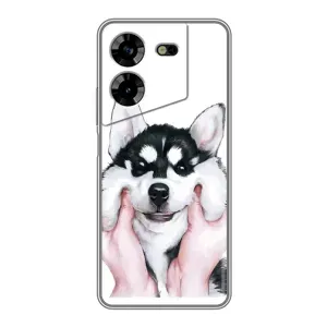 Бампер для Tecno POVA 5 (LG7n) с картинкой "Песики" (Собака Хаски)
