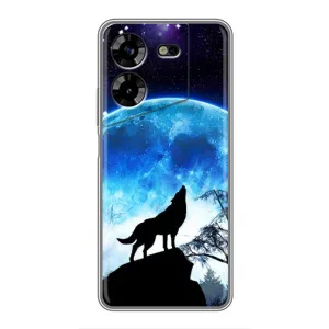 Чехол с Волком на Tecno POVA 5 (LG7n) (Воет на луну)