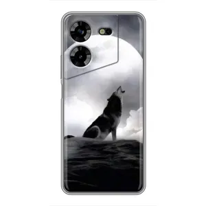 Чехол с Волком на Tecno POVA 5 (LG7n) (Волк и луна)