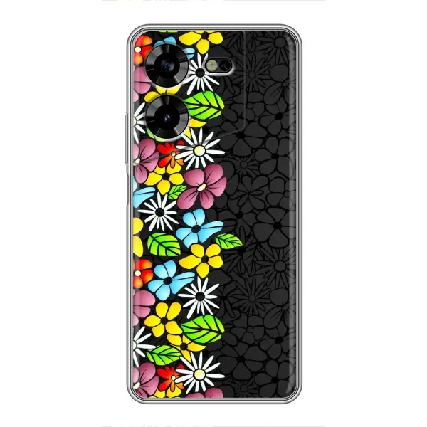 Чехол с рисунком «Яркие цветы на черном» для TECNO POVA 5 (LG7n) Чехол с рисунком «Яркие цветы на черном» для TECNO POVA 5 (LG7n)