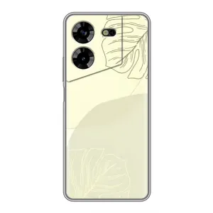 Чехол цветочный дизайн для Tecno POVA 5 (LG7n) (Зелёный фон)