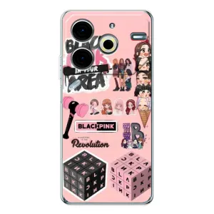 Чехлы с картинкой для Tecno Pova 6 Neo 5G (BLACK PINK коллаж)