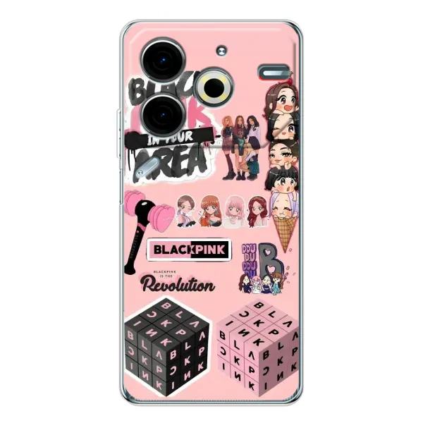 Чехол с рисунком «BLACK PINK коллаж» для TECNO Pova 6 Neo 5G Чехол с рисунком «BLACK PINK коллаж» для TECNO Pova 6 Neo 5G