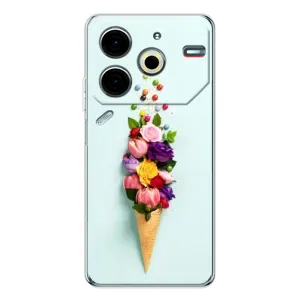 Чехлы с тематикой "ЦВЕТЫ" на Tecno Pova 6 Neo 5G (Цветок-мороженное)