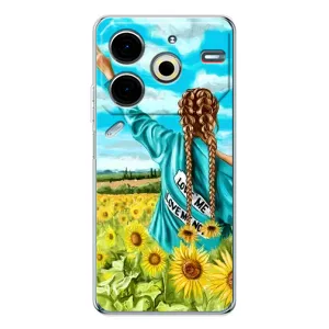 Чехол Стильные девушки на Tecno Pova 6 Neo 5G (Девушка на поле)