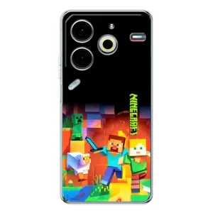 Чехлы для Tecno Pova 6 Neo 5G (Персонажи Майн Крафт) (Герой Майнкрафт)