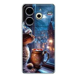 Чехлы на Новый Год Tecno Pova 6 Neo 5G (Кот новогодний)