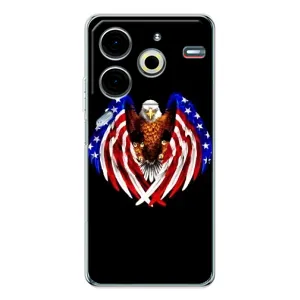 Чехол Флаг USA для Tecno Pova 6 Neo 5G (Крылья США)